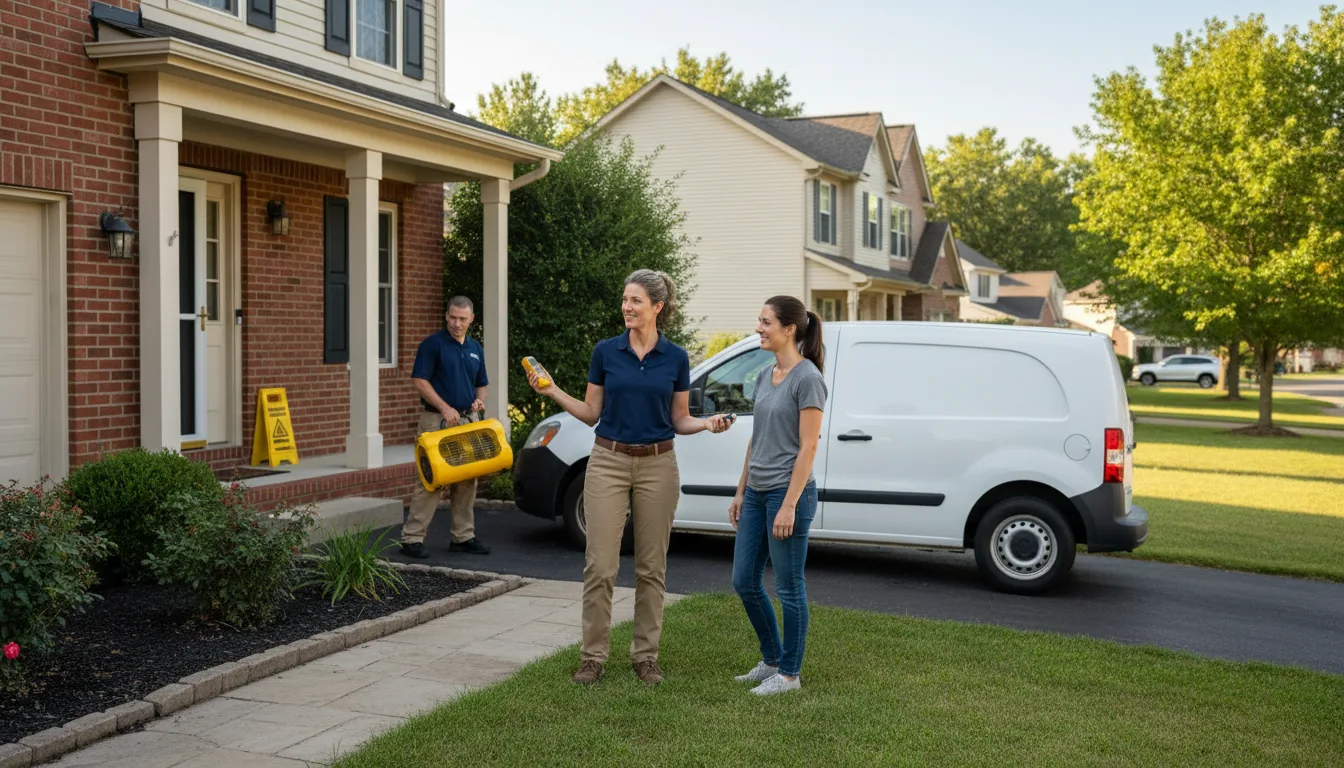 Residential water damage restoration in Weldon, IL